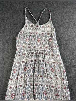 Roxy Border Paisley Strappy Maxi Pocket Sun Dress Women’s Size Medium Beach thumbnail 1