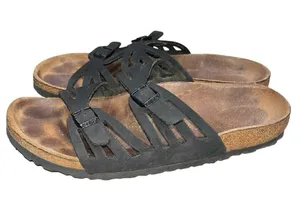 Birkenstock Granada Birko-flor Black Slide Sandals Shoes size 39 Women’s 8 thumbnail 4