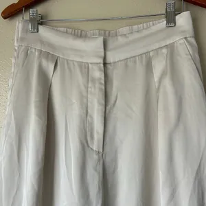 Abercrombie and Fitch Cream Silky High Rise Wide Leg Pants Size 10 thumbnail 6