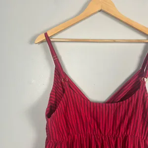 Natural life red and pink midi striped dress size l/xl thumbnail 5