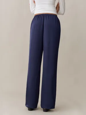 NWT Theory CAARA Ivanna Pant Navy Blue Size Large L Few Moda thumbnail 4