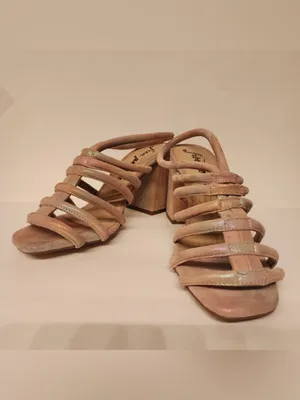 FREE PEOPLE COLETTE CINCHED HEEL RAINBOW METALLIC Size 6.5 thumbnail 7