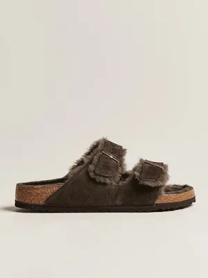 Birkenstock Arizona Shearling Sandals Brown Mocha Suede Size 38 thumbnail 2