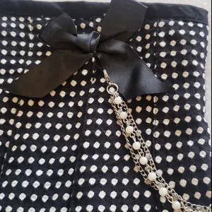 Vintage Wrapper 90’s Polka Dot Skirt bow tulle detachable pearl strand NWOT thumbnail 5