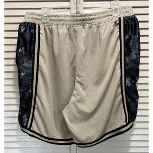 NBA Classic Basketball Shorts Elastic Waist Size XL Black/Tan Active‎ Logo thumbnail 4