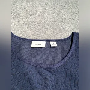 Babaton Navy Blue Textured Bodysuit medium thumbnail 5