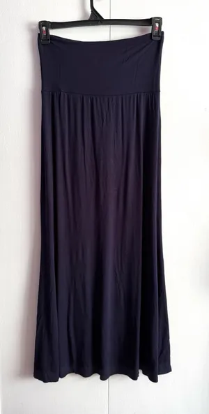 Navy Blue Maxi Skirt, Medium Purple thumbnail 1