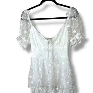 NEW Lulus Precious Sweetie White Floral Embroidered Sweetheart Airy Midi Dress thumbnail 6