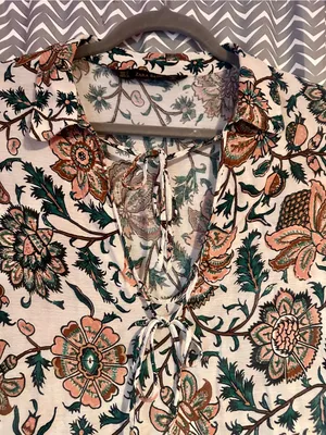 ZARA | Oversized Boho Floral Print Relaxed Tunic Dress, Size S thumbnail 4