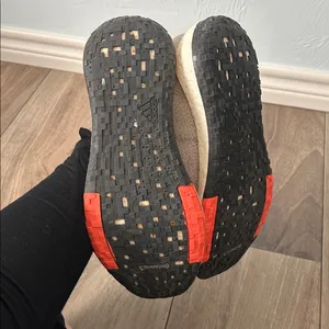 Adidas Boosted Beige and Coral Knit Sneakers thumbnail 6
