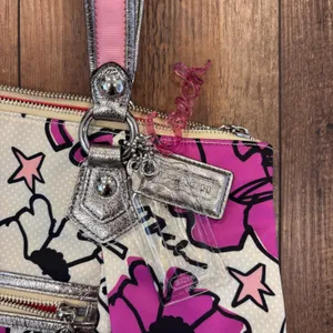 Coach Poppy Floral Graffiti Satin Tote Bag Purse 16306 Excellent Condition Charm thumbnail 3