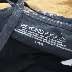 Beyond Yoga Women's Slim Racerback Athletic Crop Top Black Houndstooth Sheen L thumbnail 2