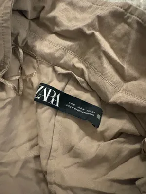 NWOT Zara Basic Soft Trench Flowy Coat in Beige Marl. Size medium thumbnail 8