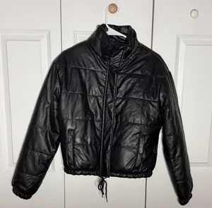 Black Faux Leather Jacket Reserve Fairfax thumbnail 2