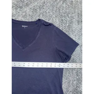 Quince Women's V-neck Short Sleeve Tee Navy Blue Size Medium thumbnail 4