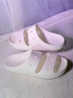 CROCS Classic Dual-Strap White Slide thumbnail 3
