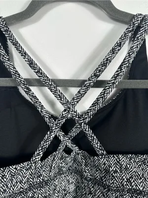 Lululemon Energy Bra Long Line Medium‎ Support B-D Cup Herringbone Black Size 8 thumbnail 7