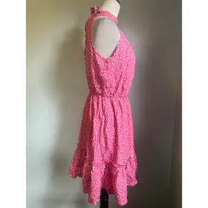 Y2K Pink Polka‎ Dot Halter Neck Ruffle Mini Dress Small NWT preppy dainty flowy thumbnail 2