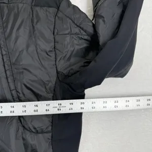 Lululemon Fluff the V Hooded Jacket Black Quilted Puffer Hybrid Full Zip Women L thumbnail 5