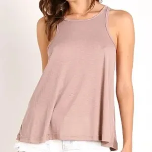 Free People‎ Mauve Ribbed High Neck Racerback Tank Top XS Dusty Rose thumbnail 1