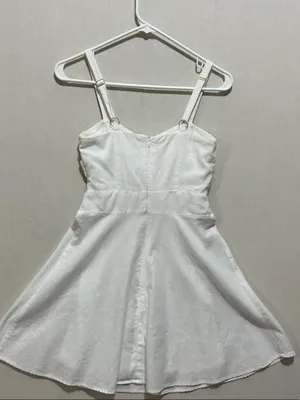 Love Riche White Bow-Front Mini Dress with Adjustable Straps thumbnail 4