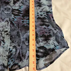 CAbi Style 609 Blue Abstract Print Button Front Blouse Large thumbnail 5