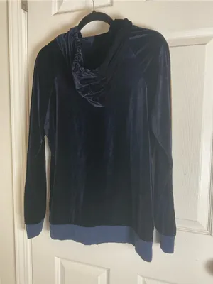 Aviator Nation Velvet Rainbow Stripe Zip-Up Hoodie Navy Blue Size Large thumbnail 8