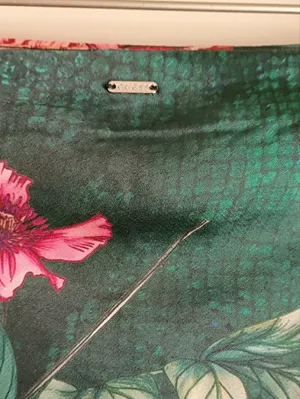 Guess Dark Green Floral Maxi Skirt Vivian Satin Size L New thumbnail 3