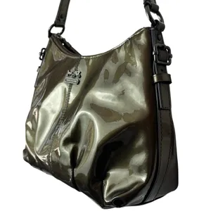 Coach‎ Y2K Madison Patent Leather Demi Small Pleated Pewter Handbag Pouch 46619 thumbnail 5