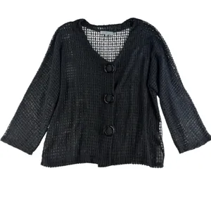 Vintage Keren‎ Hart L Large Sheer Mesh Open Knit Cardigan Artsy Lagenlook Unique thumbnail 2