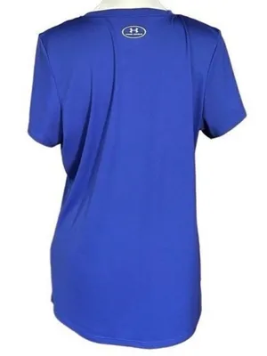 Under Armour Heat Gear Women's Large Blue Loose Fit V-Neck Performance T-Shirt thumbnail 4