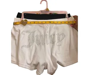 Juicy couture velvet 2 pack boxer lounge shorts size large black and white thumbnail 2