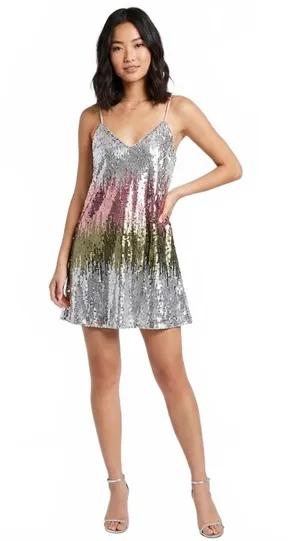 Loveriche Women's Ombre Matte Sequin Cami Slip Dress Summer Y2K Style Size S thumbnail 1