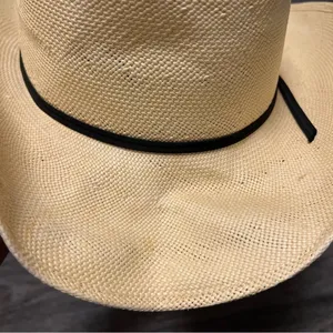 Stallion by STETSON straw cowboy hat, tan, hard shell, 7 1/8 thumbnail 12