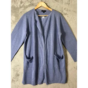 J.Crew Juliette Collarless‎ Sweater Blazer Linen Minimalist Lightweight MD New thumbnail 2