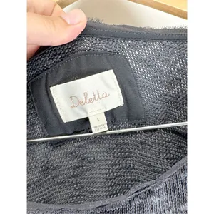 Anthropologie Dellata Nubby CircleLight Sweater Charcoal Gray Women‎ Size Small thumbnail 7