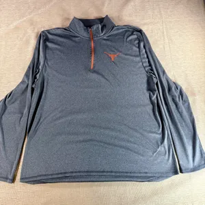 Texas Longhorns Quarter Zip Pullover Men XL Gray Burnt Orange NCAA Performance thumbnail 9