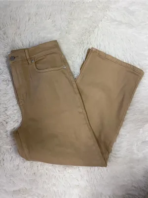LOFT The Wide Leg High Rise Jeans Size 26 Tan Khaki Regular Fit thumbnail 5