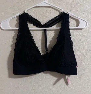 PINK Victoria's Secret Black Lace Racerback Bralette thumbnail 1