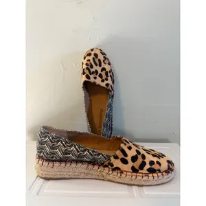 Soft Surroundings Leopard boho Espadrille Flats Tan Black Red whimsi resort y 9M thumbnail 2