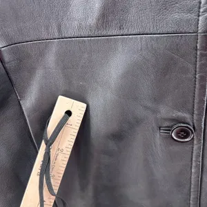 Vintage 90s‎ Leather Blazer Coat Black 6 thumbnail 16