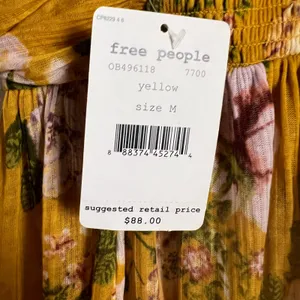 Free People Mirage Yellow Floral Print Hi-Low Tunic Dress Size Medium thumbnail 10