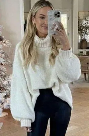FREE PEOPLE Milo Tunic Sweater in Evening Cream Size X-Small thumbnail 1