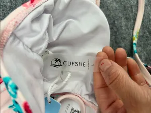 Cupshe Women’s Floral One-Piece Swimsuit - Pink & Blue Size Large thumbnail 2