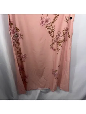 Women’s Blush Pink Floral Sleeveless Faux Wrap Maxi Dress Size Medium thumbnail 4