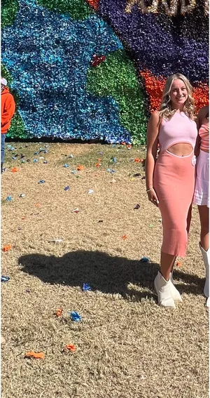Amazon Orange and Pink Dress thumbnail 4