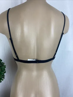 Fredericks Of Hollywood Black Sheer Unlined Wire Free Lace Bralette NEW M thumbnail 3
