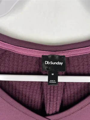 DB Sunday Purple Mixed‎ Knit V-Neck 3/4 Sleeve Top Size M thumbnail 2