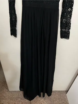 Lulus Awaken My Love Black‎ Lace Open Back Cutout Formal Gown Maxi Dress thumbnail 5