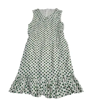 Handmade Green‎ Polka Dot Peter Pan Collar Sleeveless Mini Dress Cottagecore thumbnail 1